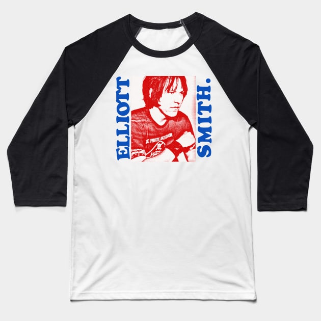 Elliott Smith //// Retro Styled Fan Art Design Baseball T-Shirt by DankFutura